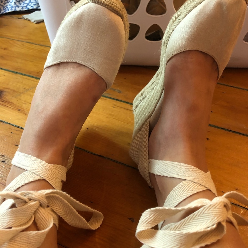 Soludos Wedge Cream Espadrilles Heels